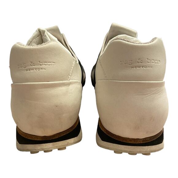Rag & Bone Dylan Elastic Runner Sneaker Shoes Slip On Leather White Black Sz 9.5 - Picture 8 of 12